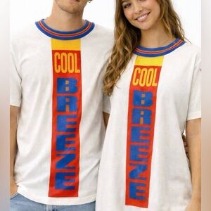 Vintage 90s Cool Breeze White Yellow Red Blue Graphic T-Shirt Sz S Unisex